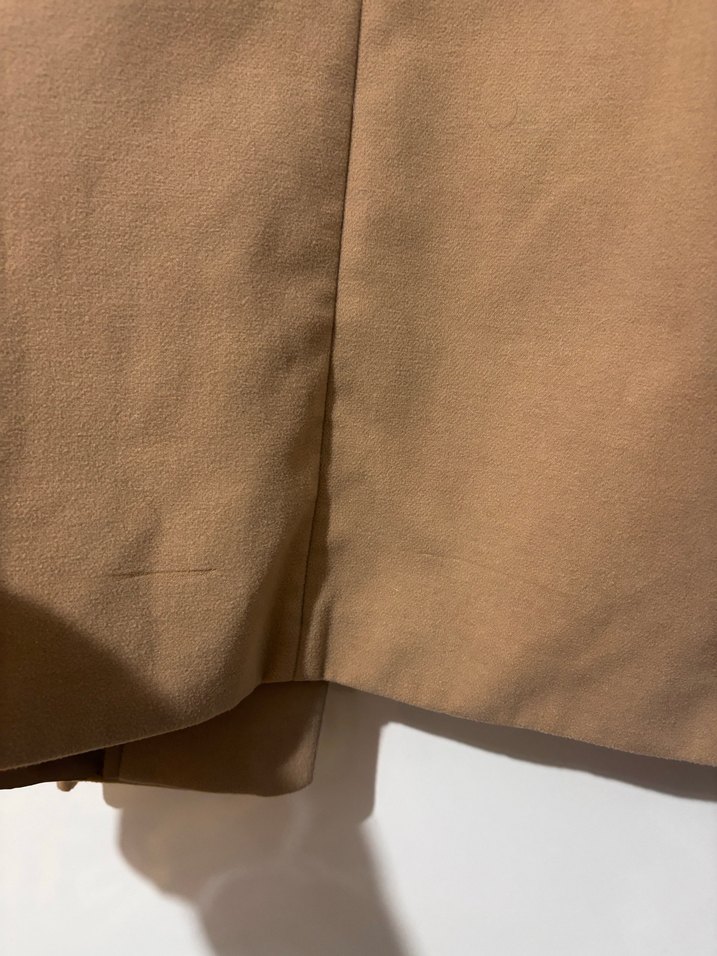 Kürk Detaylı Bej Kadın Midi Süet Kaban - Görsel 4