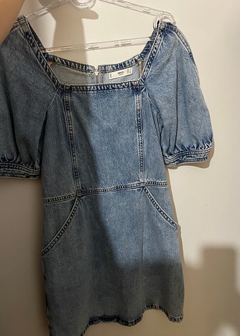 Kısa Kollu Midi Denim Elbise