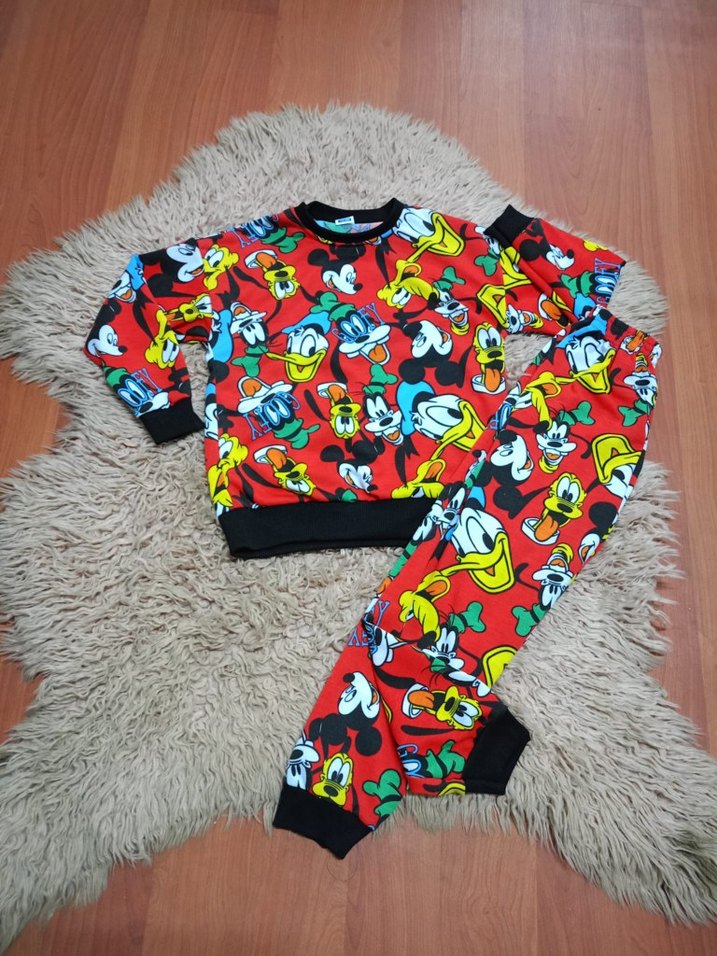 Renkli Desenli Çocuk Pijama Takımı - Görsel 2