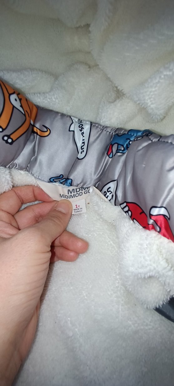 Kapüşonlu Erkek Çocuk Gri Baskılı Mont - Görsel 4