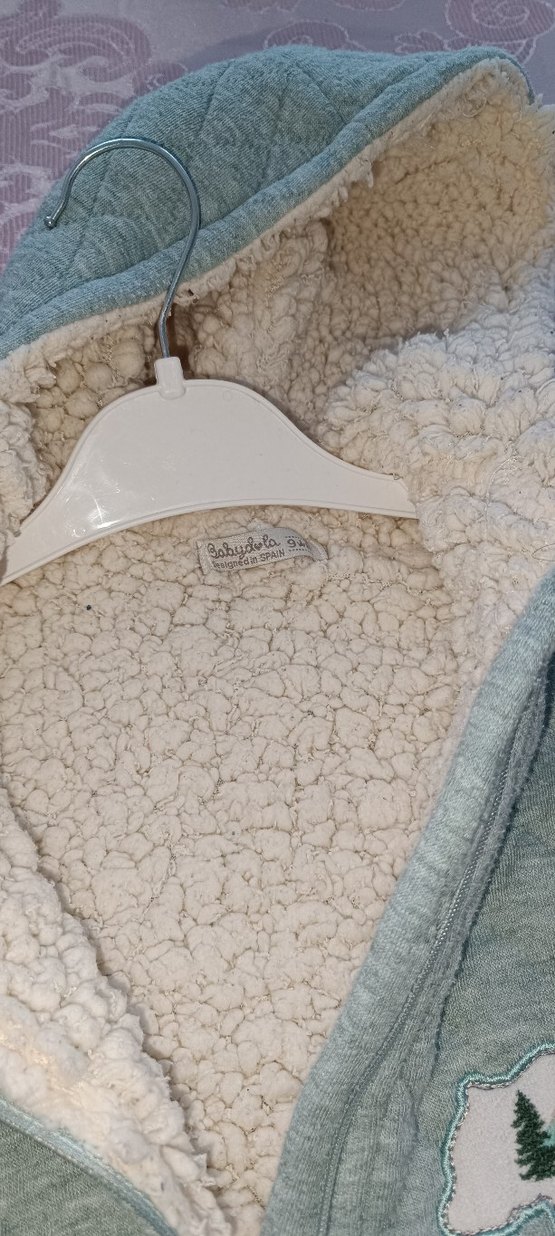 Peluş Astarlı Erkek Bebek Tulumu Gri - Görsel 4