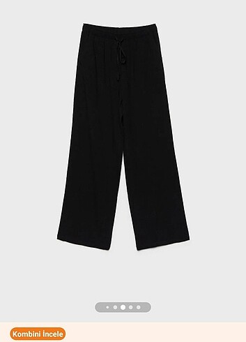s Beden Stradivarius Keten Karışımlı Bol Pantolon