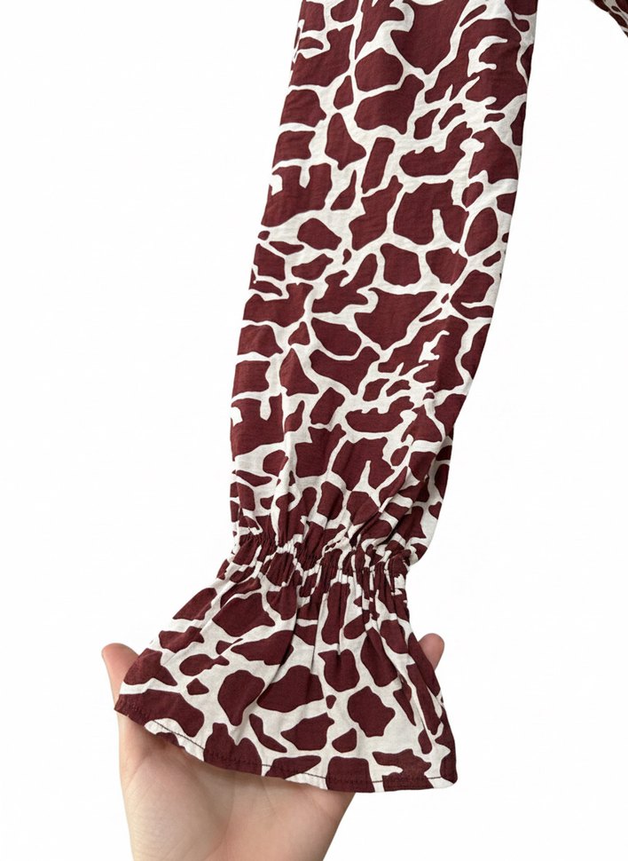 Bordo Bağlamalı Uzun Kollu Kadın Bluz - Görsel 2