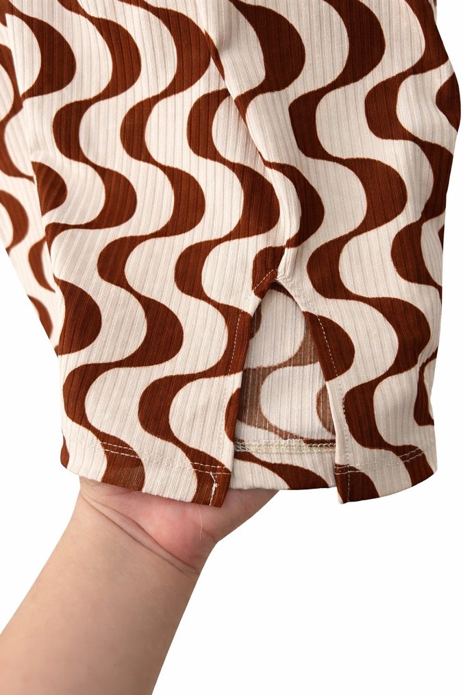 Retro Bohem Uzun Kollu Pilili Kısa Elbise - Görsel 2