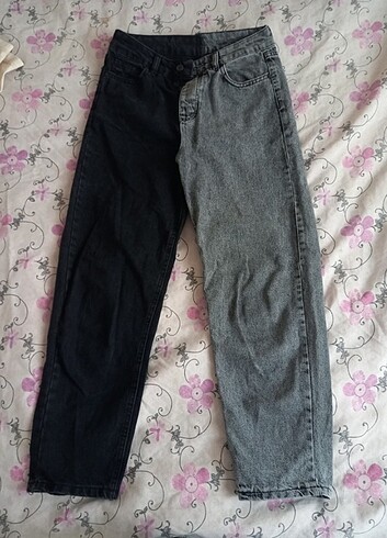 İki renk mom jean 