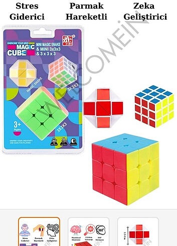  Beden Renk Vardem Vakumlu Magic Cube (Zeka Küpü) Mini Küp ve Sihirli Küp He