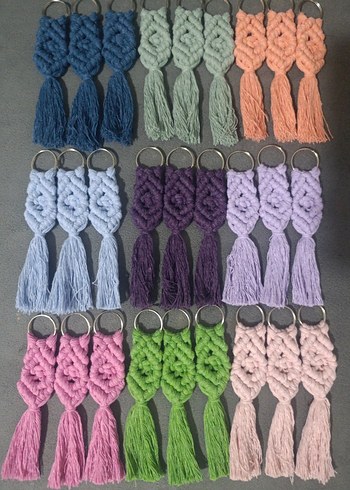 Pastel Renkli Bohem Püsküllü Anahtarlık