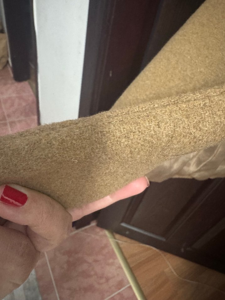 Bej Kadın Süet Midi Düğmeli Kaban - Görsel 5