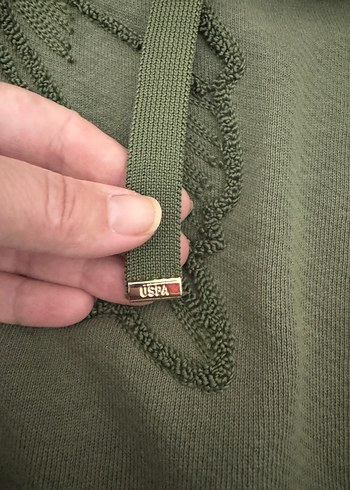 Kadın Haki Kapüşonlu Düğmeli Sweatshirt - Görsel 5