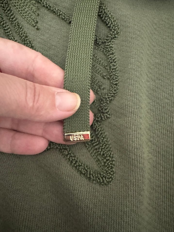 Kadın Haki Kapüşonlu Düğmeli Sweatshirt - Görsel 5