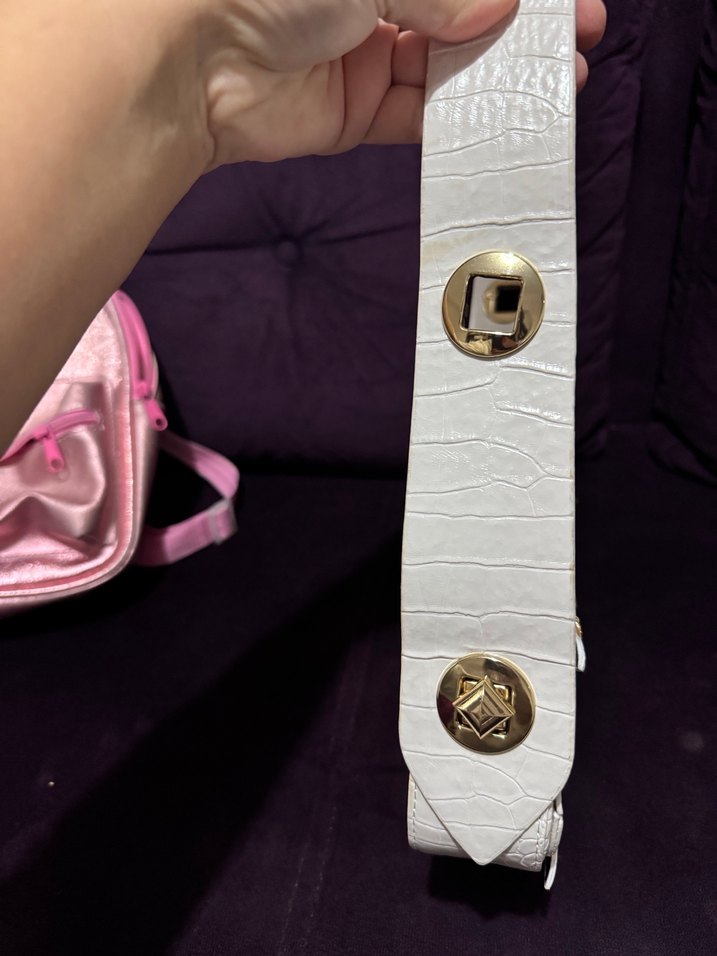 Beyaz Krokodil Desenli Deri Kadın Çanta - Görsel 2