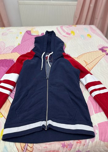 Renkli Kız Çocuk Kapüşonlu Fermuarlı Ceket - Görsel 4