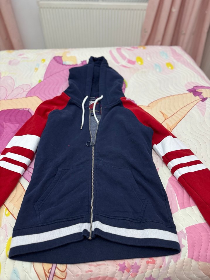 Renkli Kız Çocuk Kapüşonlu Fermuarlı Ceket - Görsel 4