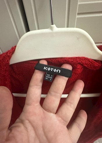 Kırmızı Örgü Kadın Hırka - Görsel 3