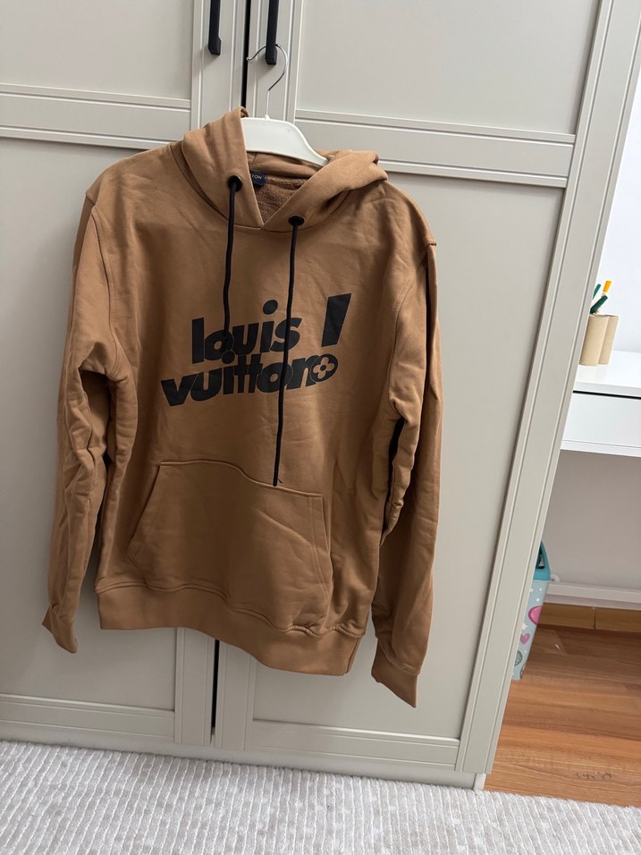 Erkek Kahverengi Kapüşonlu Sweatshirt - Görsel 2