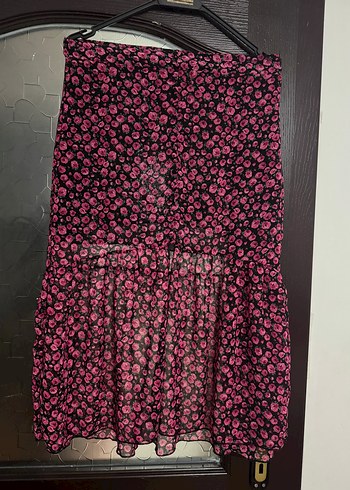 l Beden Bershka Kadın Pembe Desenli Kumaş etek