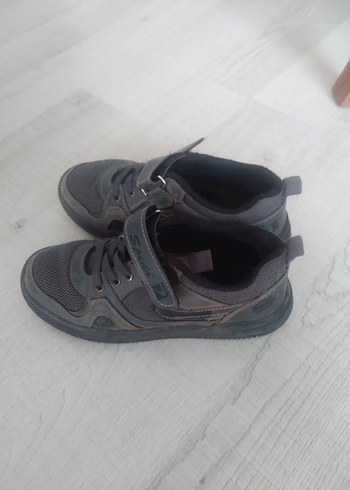 Gri Erkek Çocuk Spor Ayakkabı Velcro - Görsel 2