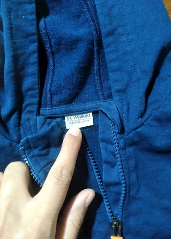 Erkek Kapüşonlu Mavi Sweatshirt - Görsel 3