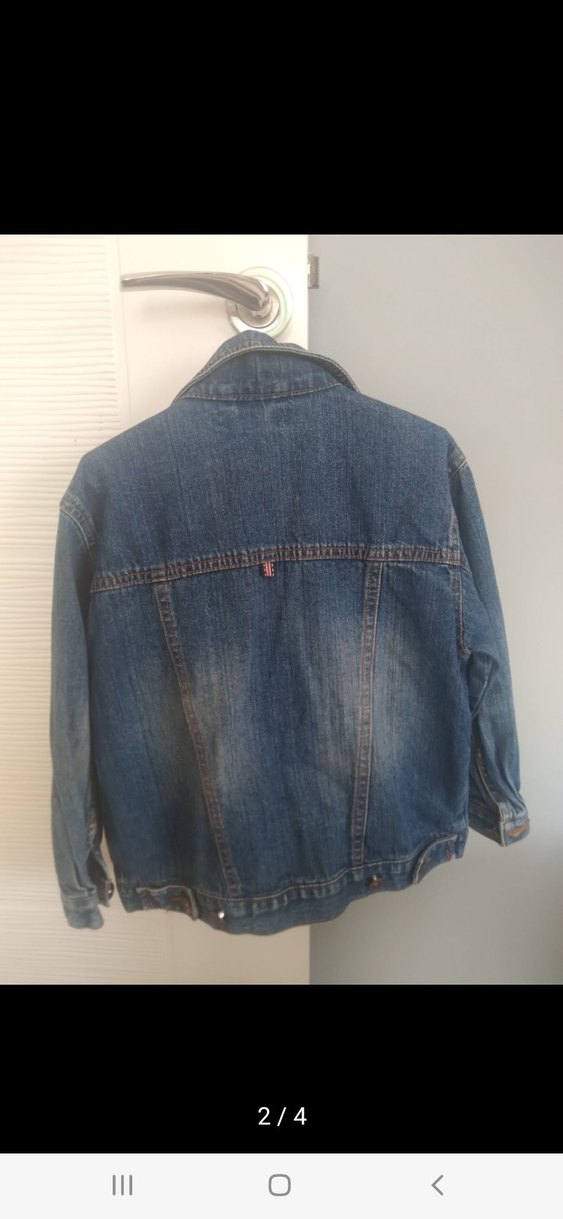 çocuk Mavi Kot Ceket Fermuarlı - Görsel 2