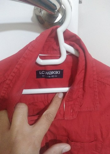 Kısa Kollu Düğmeli Kırmızı Erkek cocuk Gömlek - Görsel 2