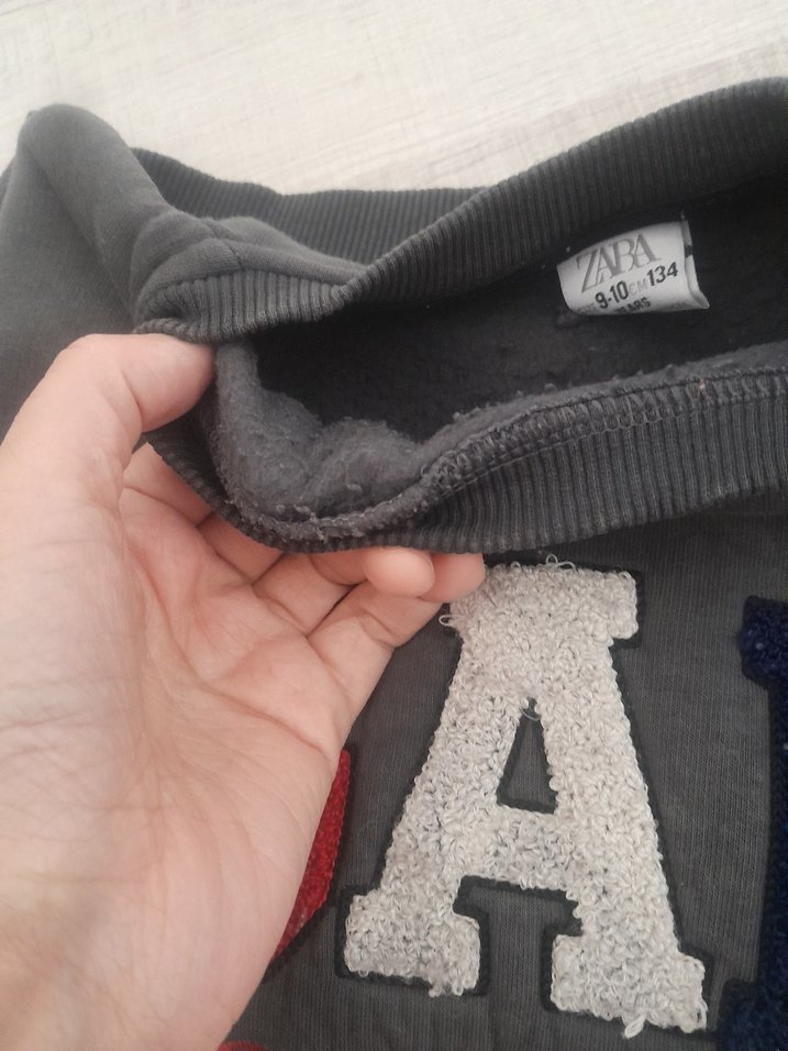 Erkek cocuk Gri Sweatshirt Bead İşlemeli - Görsel 4