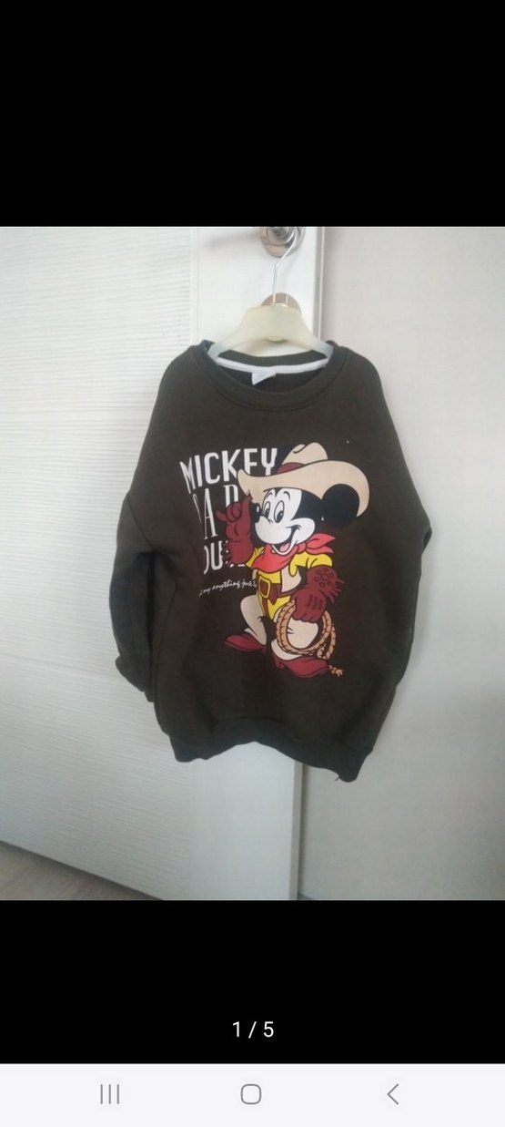 Gri Mickey Mouse Baskılı Erkek Eşofman Takımı - Görsel 2