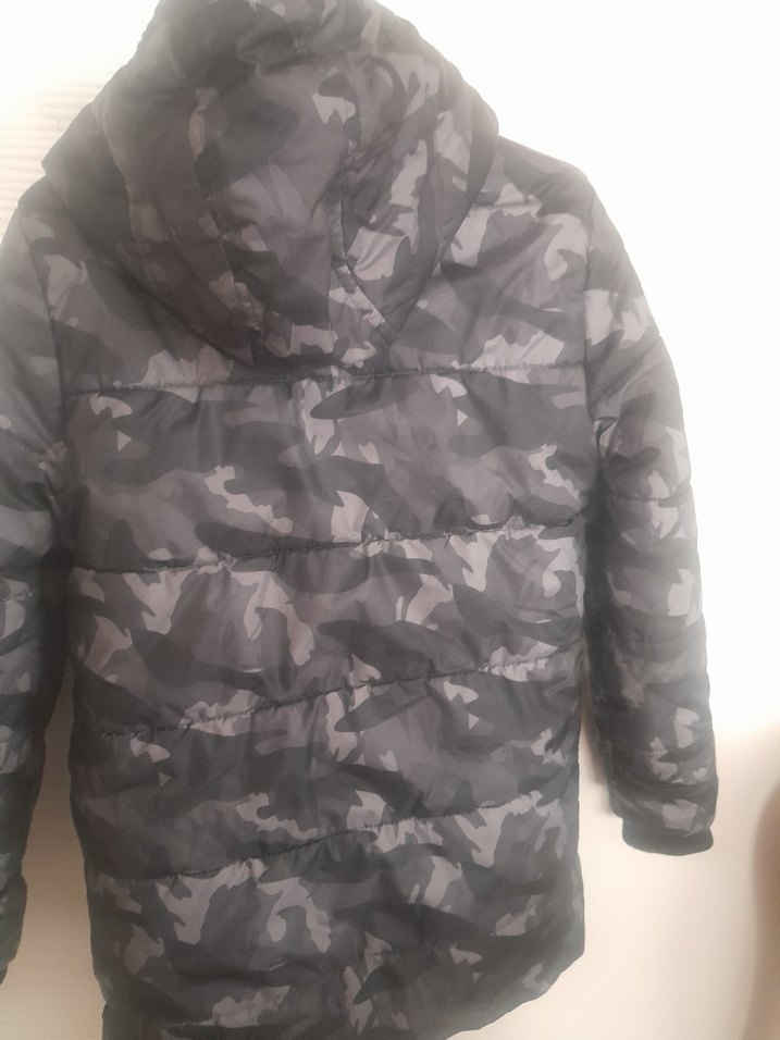 Erkek Çocuk Gri Kamuflaj Fermuarlı Mont - Görsel 3