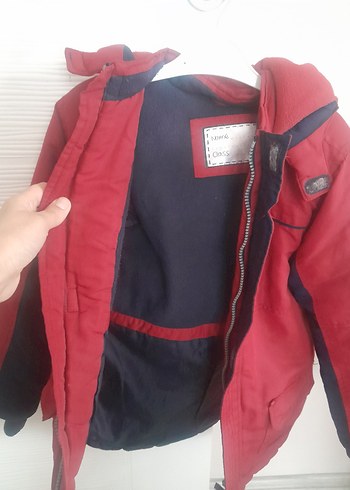 Kırmızı Fermuarlı Erkek Çocuk Mont - Görsel 3