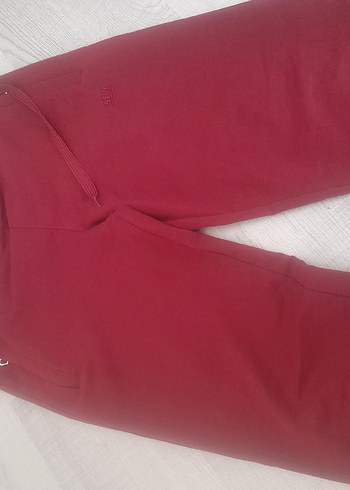 Bordo Kadın Fermuarlı Rahat Eşofman Altı - Görsel 4