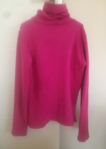 Pembe Boğazlı Örgü Kadın Kazak - Görsel 4