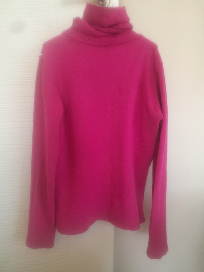 Pembe Boğazlı Örgü Kadın Kazak - Görsel 4