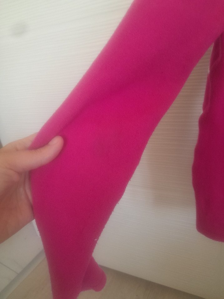 Pembe Boğazlı Örgü Kadın Kazak - Görsel 5