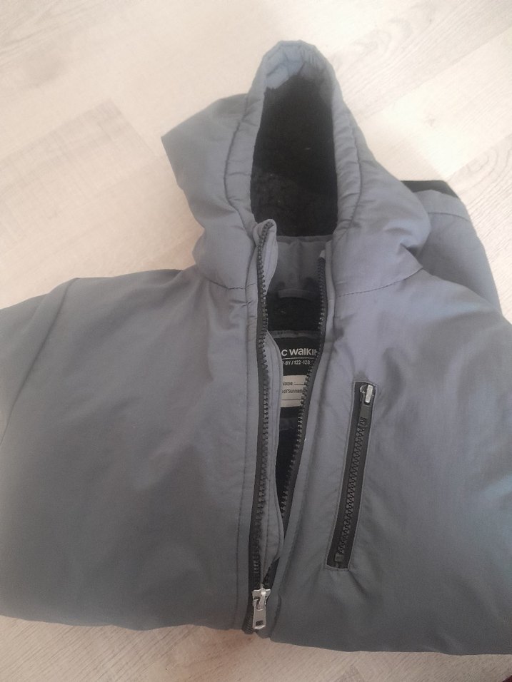 Gri Fermuarlı Erkek Çocuk Montu - Görsel 5