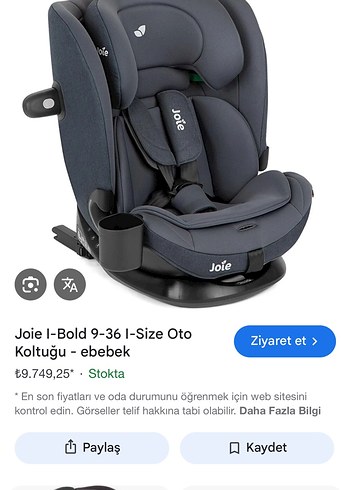 Joie I-Bold 9-36 kg Gri Çocuk Oto Koltuğu