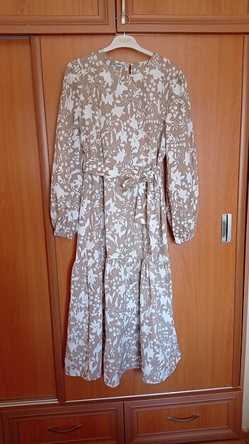 xl Beden camel Renk Uzun elbise 