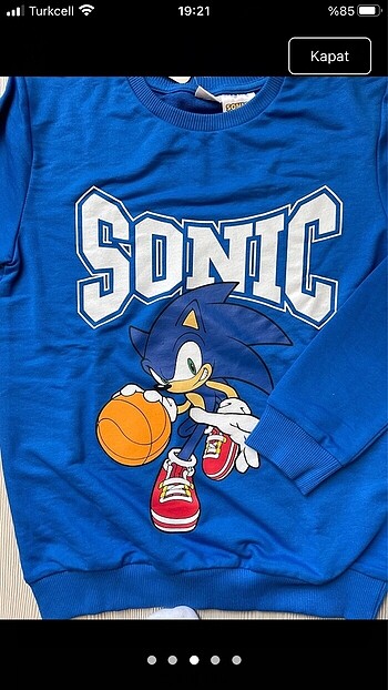 9 Yaş Beden Sonic eşofman takımı