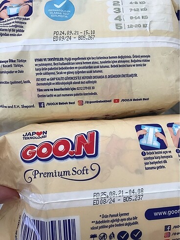 2 Beden: 3-6 kg Beden Goon premium soft 2 numara