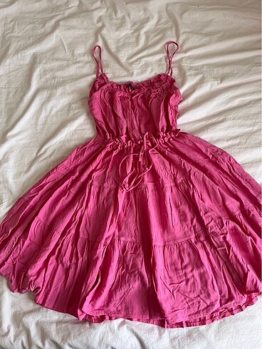 Pembe milla elbise