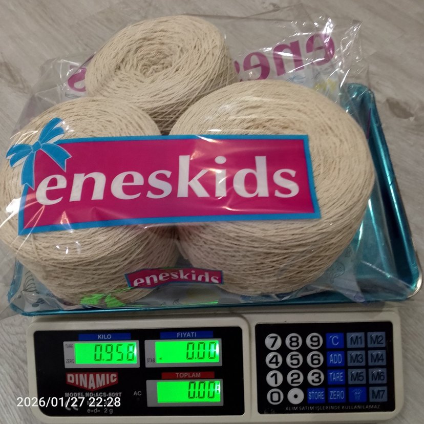 Doğal renk Zincir Coton ip 958 Gram - Görsel 5