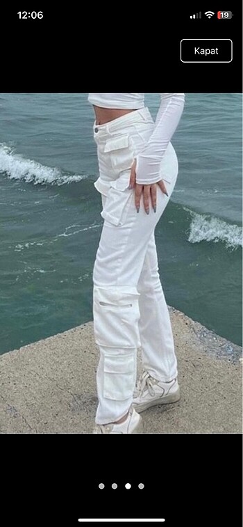 s Beden Kadın Beyaz Pantolon