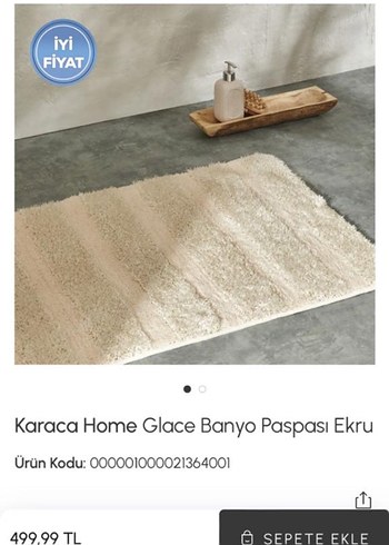 Karaca Home Glace Ekru Banyo Paspası