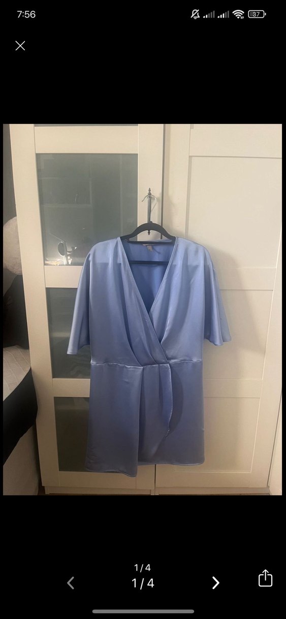 H&M kruvaze saten abiye - Görsel 2