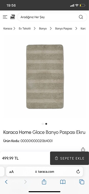 Karaca Home Karaca home glace banyo paspası