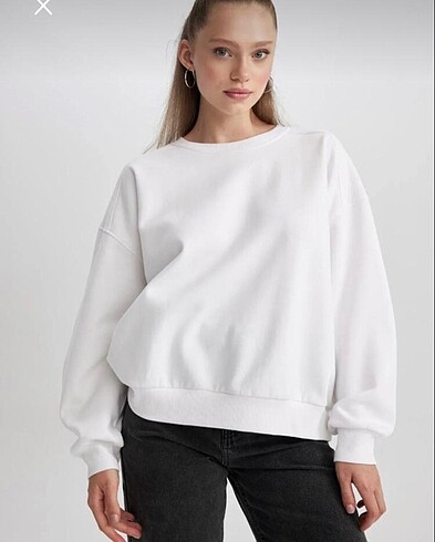 Defacto cool oversize fit bisiklet yaka kalın sweatshirt