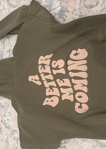 Diğer Kapüşonlu Haki Kadın Sweatshirt