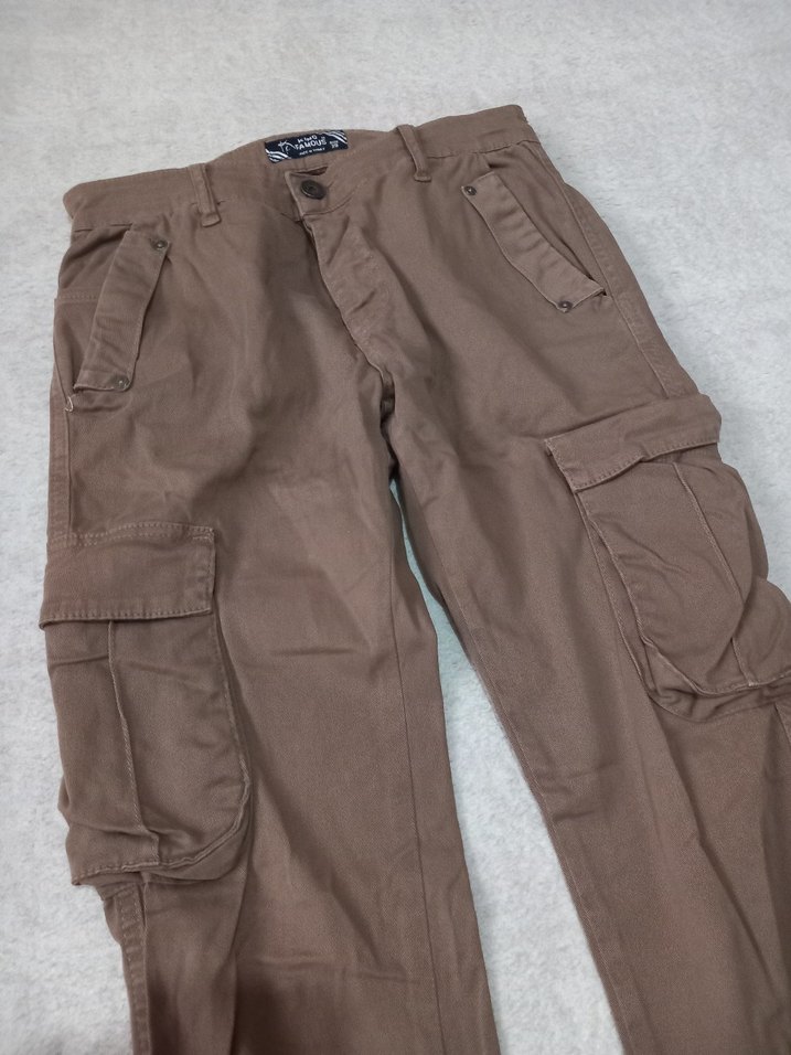 Bol Kesim Kahverengi Erkek Süet Pantolon - Görsel 3