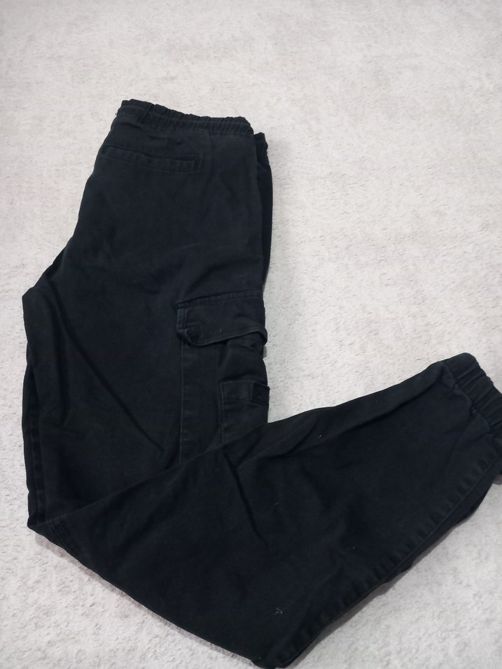 Erkek Siyah Rahat Kesim Sokak Pantolonu - Görsel 4