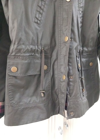 LC Waikiki Düğmeli Haki Deri Biker Kadın Ceket