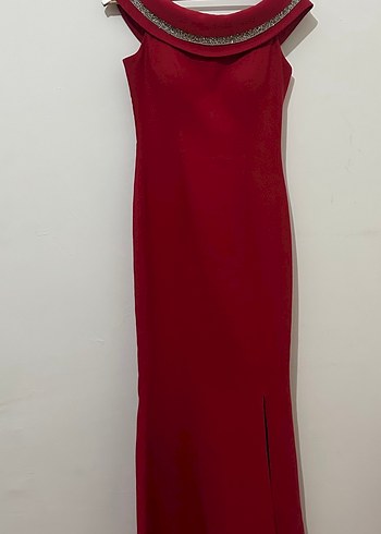 Kırmızı Uzun Abiye Elbise - Görsel 2