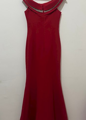 Kırmızı Uzun Abiye Elbise - Görsel 4